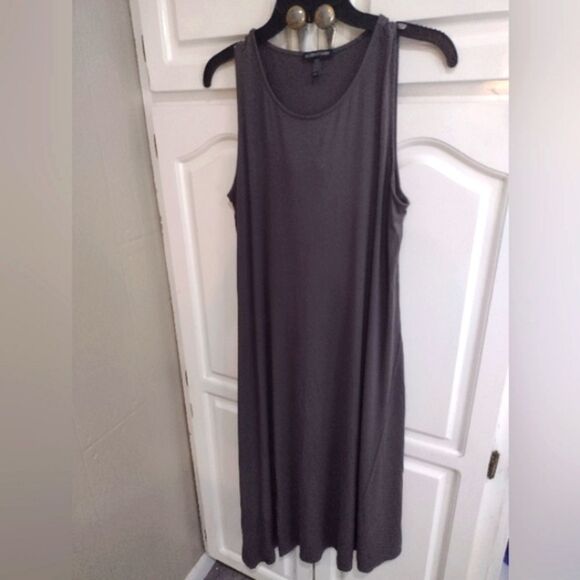 Eileen Fisher Dresses & Skirts - 𝅺Eileen Fisher Gray Midi Tank Dress Women's Asymmetrical Hem Size Medium